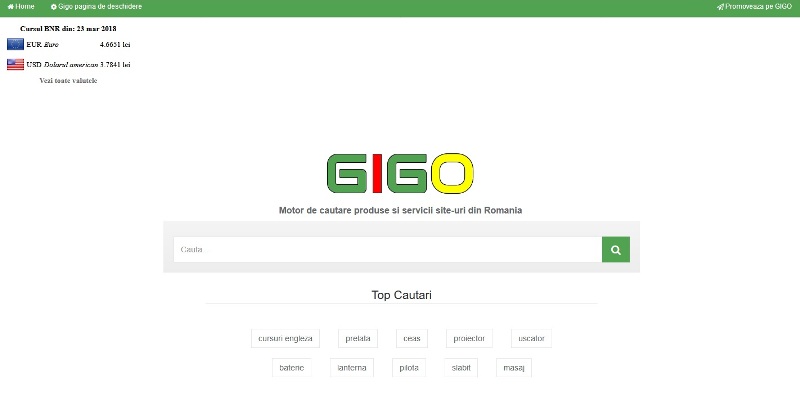 GIGO motor de cautare magazine online