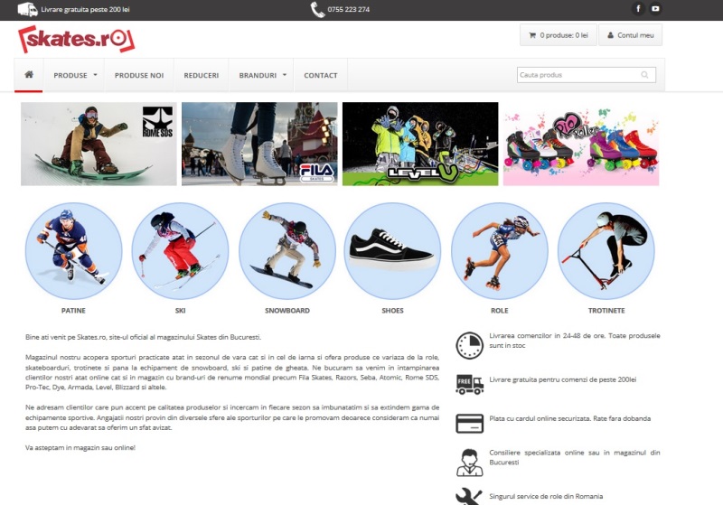 Magazinul tau de role, patine, snowboard, ski, trotinete, skateboard si longboard.
